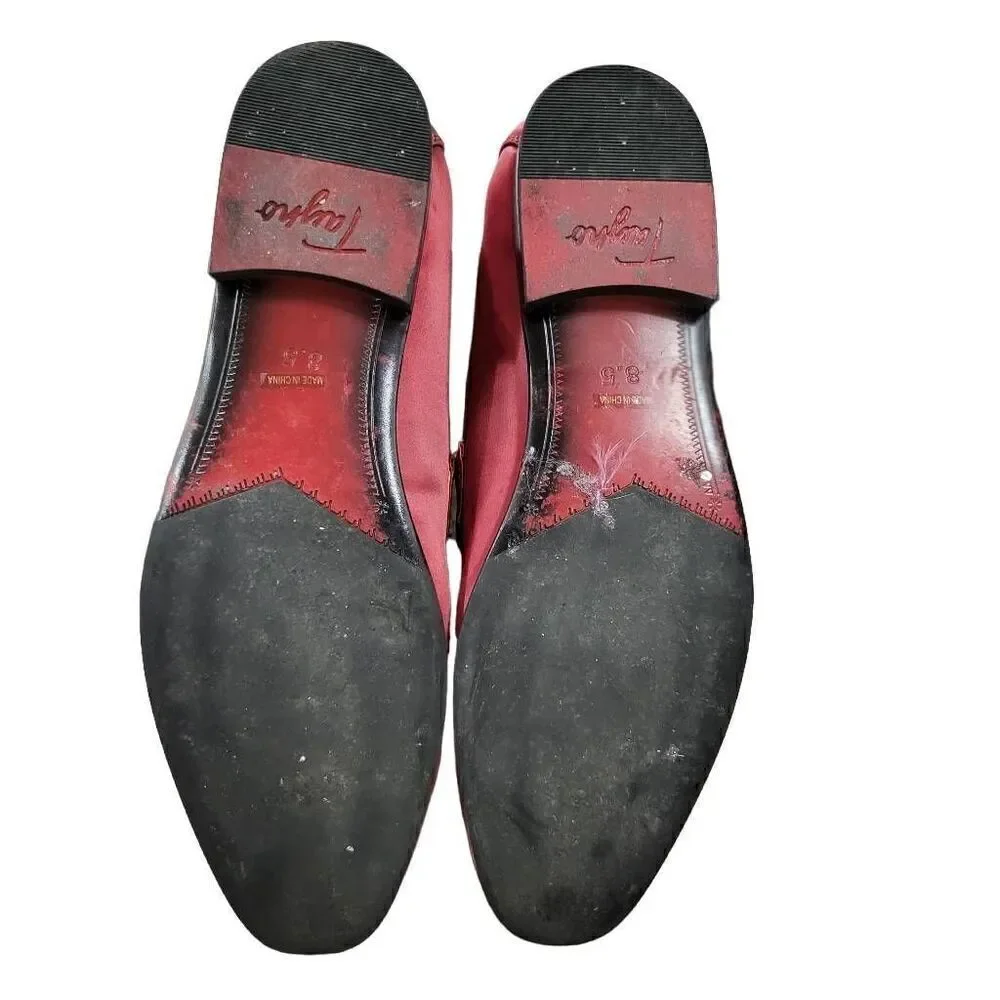 Tayno‎ COLE Wine Men's Slip On Grey Satin Loafers 8.5
